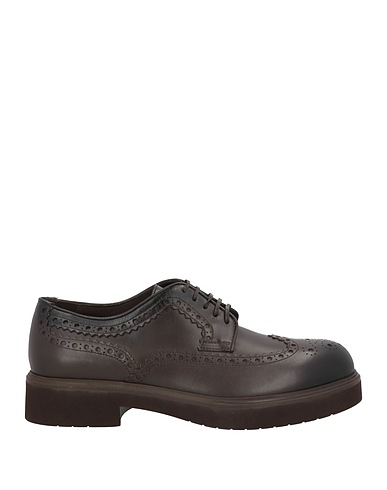 FERRAGAMO Laced shoes Dark brown 100% Calfskin