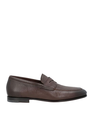 SANTONI Мокасины Тёмно-коричневый Кожа