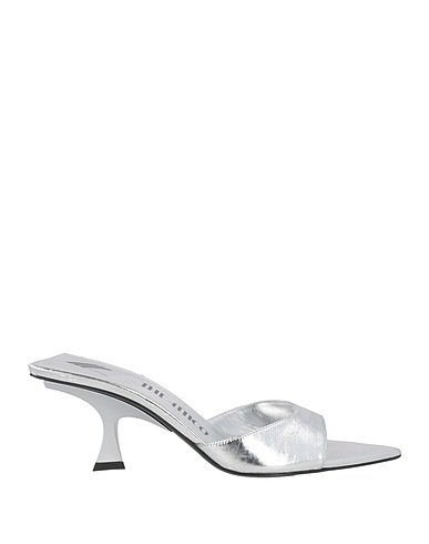 THE ATTICO Sandals Silver Leather