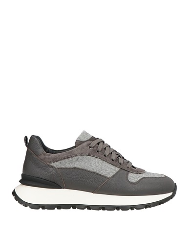 DOUCAL'S Sneakers Grey Leather, Textile fibers