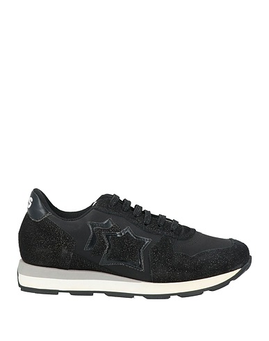 ATLANTIC STARS Sneakers Black Leather, Textile fibres