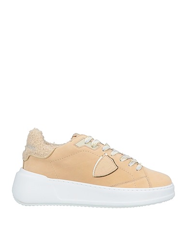 PHILIPPE MODEL Sneakers Beige Leather, Textile fibres