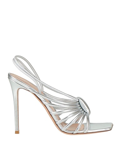 GIANVITO ROSSI Sandals Silver Leather