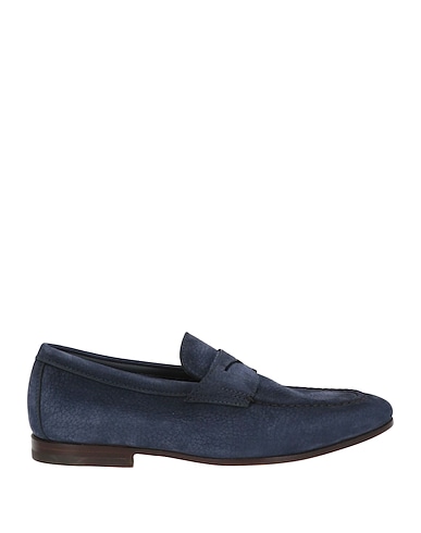 SANTONI Loafers Navy Leather