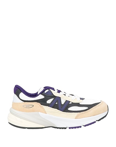 NEW BALANCE Sneakers White Leather, Textile fibres