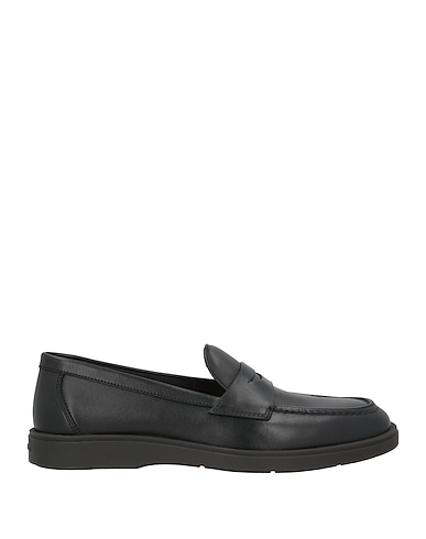 SANTONI Loafers Black Leather