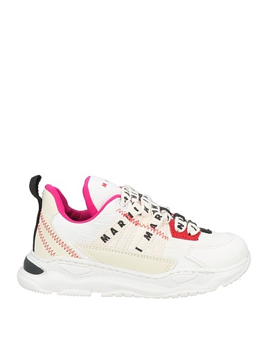 MARNI Sneakers White Leather, Textile fibers