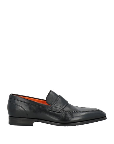 SANTONI Loafers Black Leather