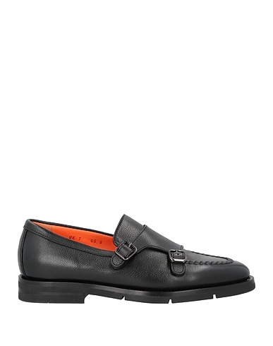 SANTONI Loafers Black Leather