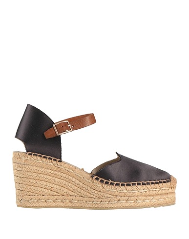 PEDRO GARCÍA Espadrilles Black Viscose, Leather
