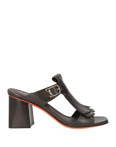 SANTONI Sandals Dark brown Leather