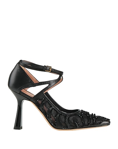 ALBERTA FERRETTI Pump Black Textile fibers, Leather