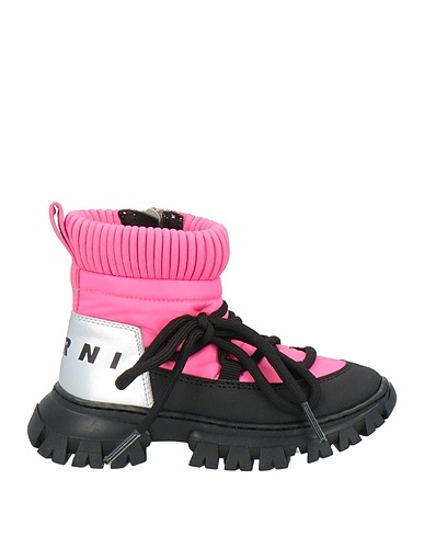 MARNI Ankle boot Pink Leather, Textile fibres