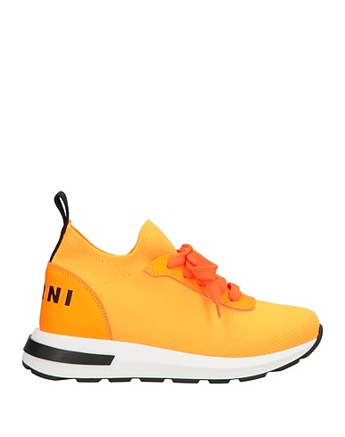 MARNI Sneakers Orange Textile fibres, Leather