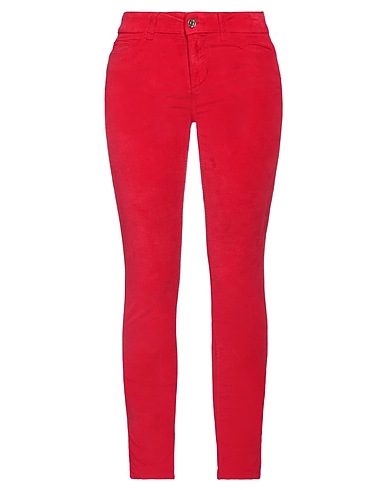 LIU •JO Casual trouser Red 97% Cotton, 3% Elastane