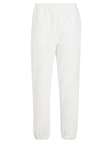 8 by YOOX スウェットパンツ ORGANIC COTTON JERSEY CUFFED HEM SWEATPANTS
 ホワイト オーガニックコットン 100%