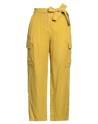 CARACTÈRE Casual trouser Lime green 100% Linen