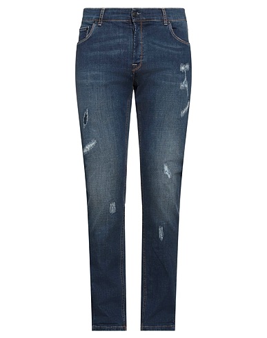 GREY DANIELE ALESSANDRINI Denim trousers Blue 98% Cotton, 2% Elastane