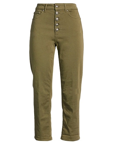 DONDUP Casual pants Military green 92% Cotton, 6% Elastomultiester, 2% Elastane