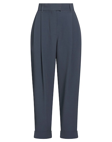 BRUNELLO CUCINELLI クラシックパンツ ブルーグレー アセテート 52% / シルク 48%
