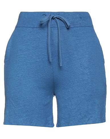 MAJESTIC FILATURES Shorts & Bermuda Slate blue 94% Linen, 6% Elastane