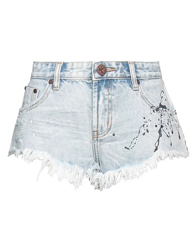 ONE TEASPOON Denim shorts Blue 80% Cotton, 20% Recycled cotton
