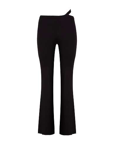 8 by YOOX Pantalone STRING DETAIL KNIT FLARE PANTS
 Nero 83% Viscosa, 17% Poliammide riciclato