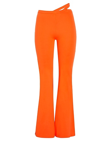 8 by YOOX Pantalone STRING DETAIL KNIT FLARE PANTS
 Arancione 83% Viscosa, 17% Poliammide riciclato
