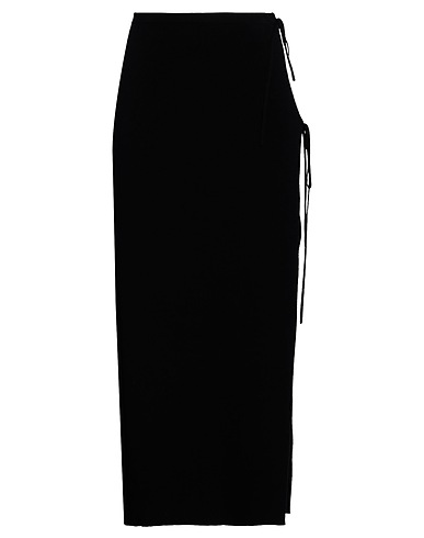 MAGDA BUTRYM Midi skirt Black 78% Cotton, 17% Silk, 5% Elastane