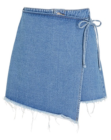8 by YOOX Denim shorts ORGANIC COTTON DENIM WRAP MINI SKIRT
 Blue 100% Organic cotton