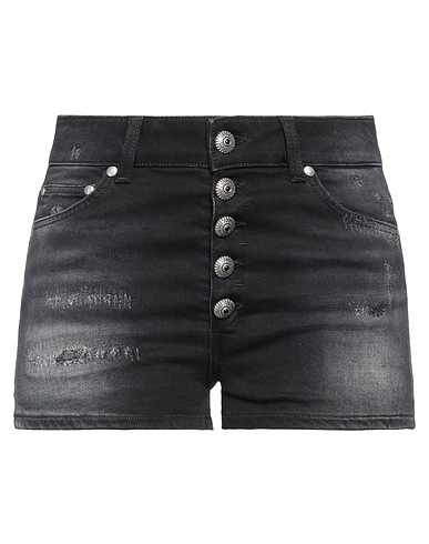 DONDUP Denim shorts Black 97% Organic cotton, 3% Elastane