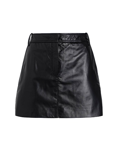 MAX&Co. Mini skirt Black 67% Viscose, 28% Polyamide, 5% Elastane, Ovine leather
