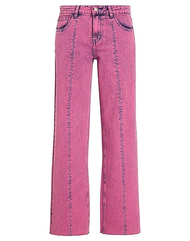 8 by YOOX Denim pants ACID-WASH ORGANIC COTTON DENIM MID-RISE RELAXED JEANS
 Magenta 100% Organic cotton