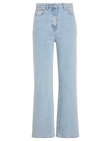 8 By YOOX ORGANIC COTTON DENIM MID-RISE RELAXED JEANS | Blue Women‘s ...