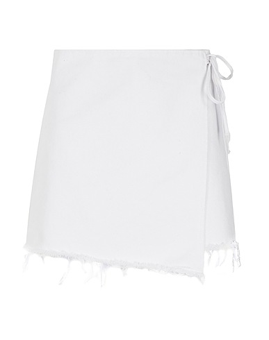 8 by YOOX Denim shorts ORGANIC COTTON DENIM WRAP MINI SKIRT
 White 100% Organic cotton