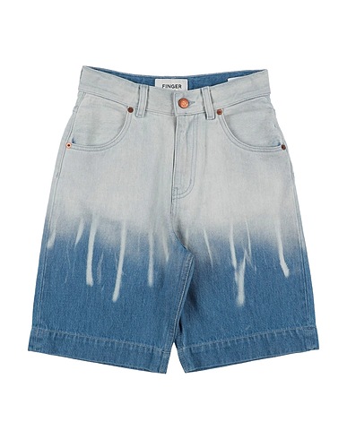FINGER IN THE NOSE Denim shorts Blue 100% Cotton