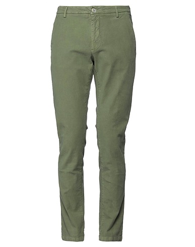 AGLINI Casual trouser Military green 97% Cotton, 3% Elastane