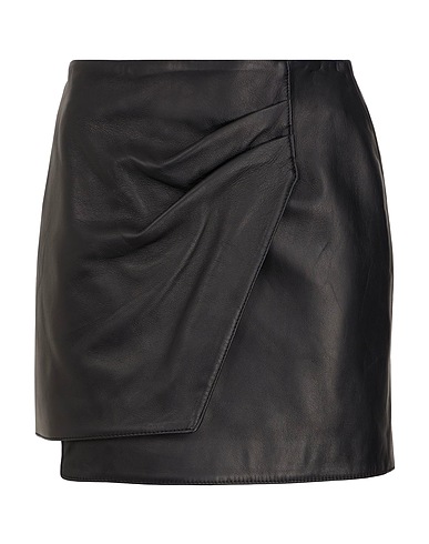 8 by YOOX Minigonna LEATHER WRAP MINI SKIRT
 Nero 100% Pelle di agnello