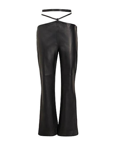 8 by YOOX Pantalone LEATHER HIGH-WAIST CUT-OUT PANTS
 Nero 100% Pelle di agnello