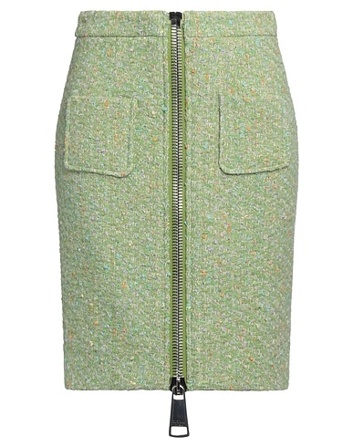 MOSCHINO Midi skirt Light green 53% Virgin Wool, 38% Cotton, 7% Polyester, 2% Acrylic