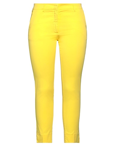 ROSSOPURO Casual trouser Yellow 96% Cotton, 4% Elastane