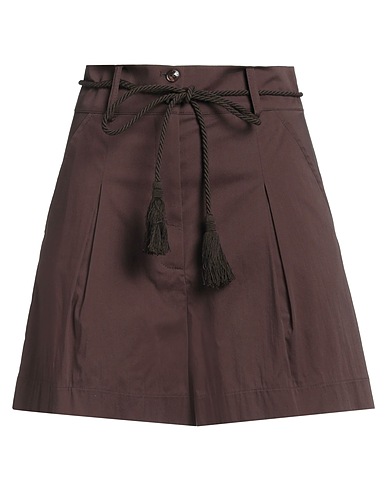 PATRIZIA PEPE Shorts & Bermuda Dark brown 79% Cotton, 18% Polyamide, 3% Elastane