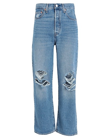 LEVI'S Denim trousers RIBCAGE STRAIGHT ANKLE - WORN IN  Blue 79% Cotton, 21% Lyocell