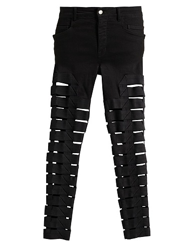 RICK OWENS Denim pants Black 91% Cotton, 6% Polybutylene, 3% Elastane