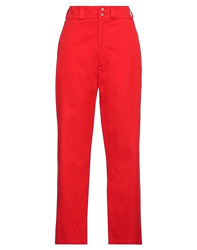 BARENA Denim trousers Red 97% Cotton, 3% Elastane