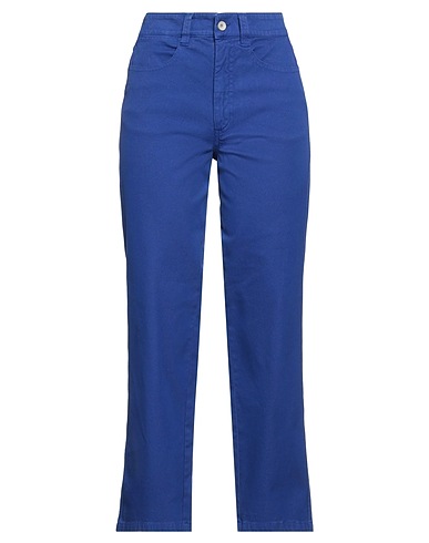 BARENA Casual trouser Bright blue 97% Cotton, 3% Elastane