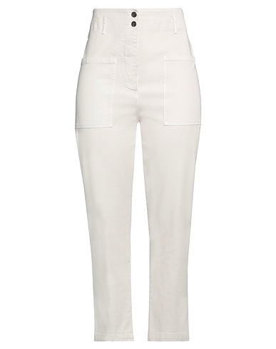 8PM Casual trouser Ivory 98% Cotton, 2% Elastane