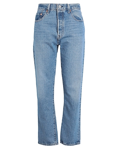 LEVI'S Denim trousers 501® CROP MED - WORN IN Blue 100% Cotton