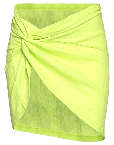 OW COLLECTION Mini-jupe Vert lime 70% Viscose, 30% Lin