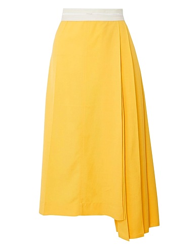 PETER DO Midi skirt Yellow 90% Viscose, 8% Linen, 2% Elastane